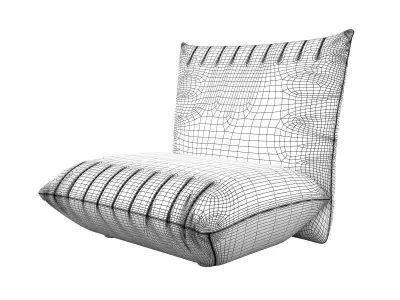 Bellavita Armchair and Pouf 3D model