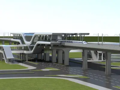 Light Rail Station 06 3D model