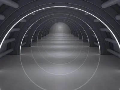 Sci Fi Tunnel 3D model 11