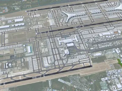 Beijing Airport 10km Low-poly 3D model