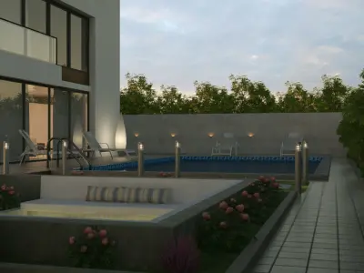 landscape villa 3D model