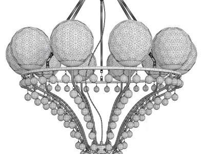 Melaine Chandelier gold Low-poly 3D model