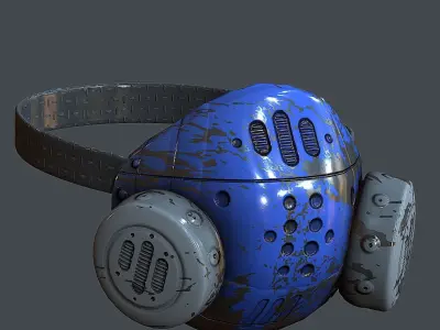 Gas mask helmet 3d model scifi Low-poly Low-poly 3D model Low-poly 3D model 59