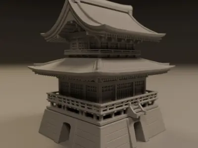 japanese temple 3D print model