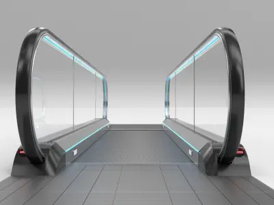 Moving Walkway and Escalator Without Stairs Adjustable 3D model