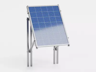 Solar Panel V2 - Polycrystalline Photovoltaic Modul with Stand 3D model