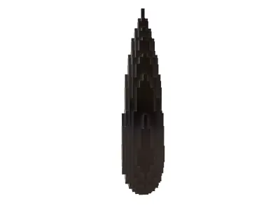 Voxel Water Drops v2 008 Low-poly 3D model