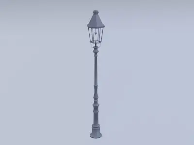 Historical gas lantern Low-poly 3D model
