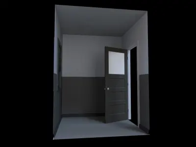 Office Simple Modular Structure Low-poly 3D model