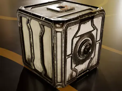 Sci-fi Post-apo Box Container Storage Low-poly 3D model