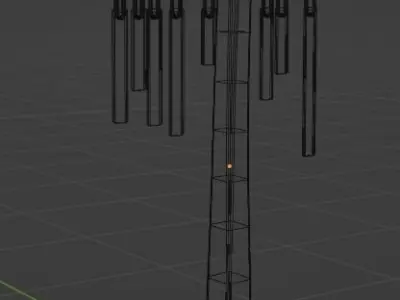 signpost hanging names Low-poly 3D model