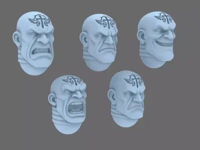 Arthurian Knights V10 Faithful Exposed Heads 3D print model