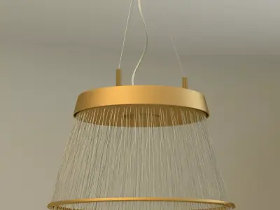 Fiber Pendant chandelier 3D model