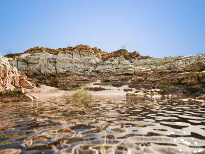 Rugged Rocky Lush Lake Outcrop Environment Terrain 3D model