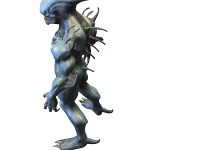Xenomorph Brute Alien Creature  Low-poly 3D model