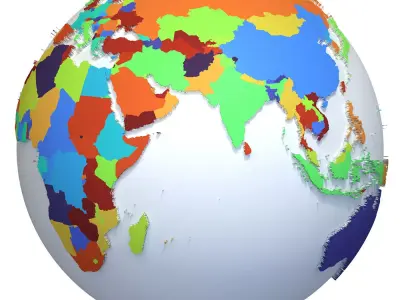 Earth Countries Globe  Low-poly 3D model
