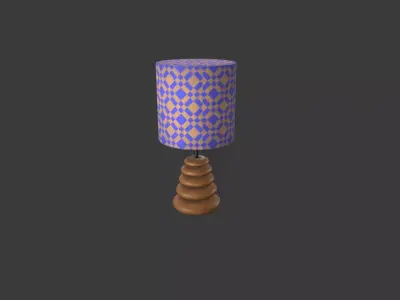 Wood Table Lamp Low-poly 3D model
