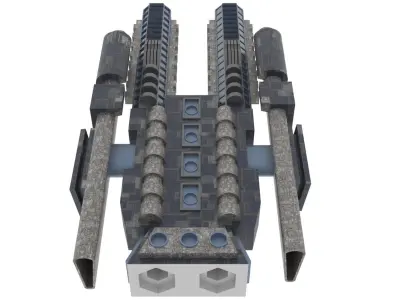 TX-800 Spaceship  Low-poly 3D model