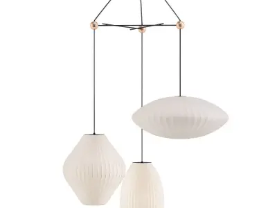 triple bubble lamp fixture 3D model