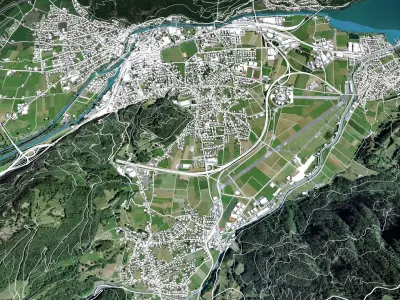 Cityscape Interlaken Bernese Oberland Switzerland 3D model