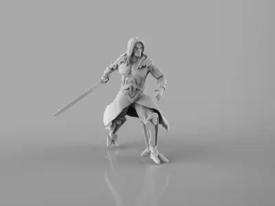 Haagen figure holding sword 3D print model
