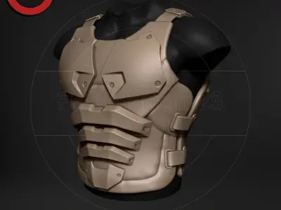 Sci fi character Torso armour v6 highpoly zbrush 3D model