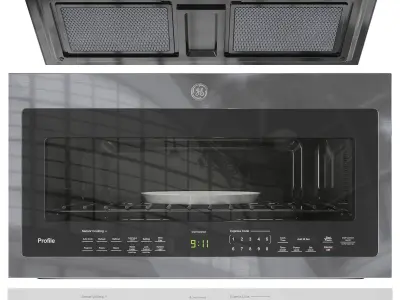 GE Microwave Set 01 3D model