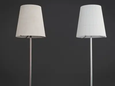 Lamps two wooden floor Low-poly 3D model
