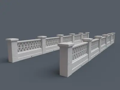 Mediterranean bricks fences 3D model
