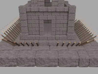 Stylized Medieval Watch Tower Low-poly 3D model