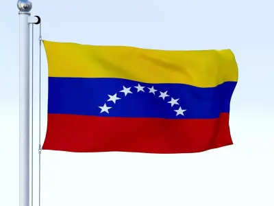 Animated Venezuela Flag Low-poly 3D model