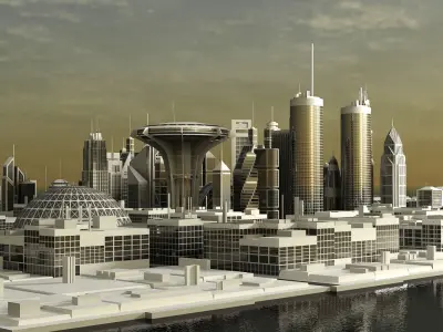 Sci-Fi City 3D model