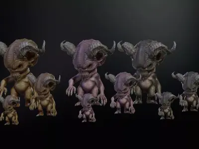 MiniMonster8Pack1 Low-poly 3D model