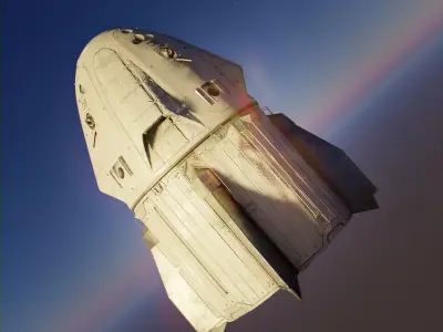 Space Rocket Low-poly 3D model