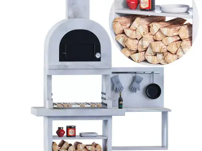 Garden barbecue 02 3D model