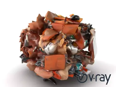 Urban Street Debris Realistic Environment model pack Low-poly 3D model