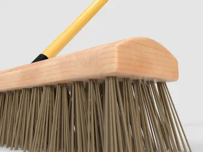 Brooms mops and window squeegees Push Broom Low-poly 3D model