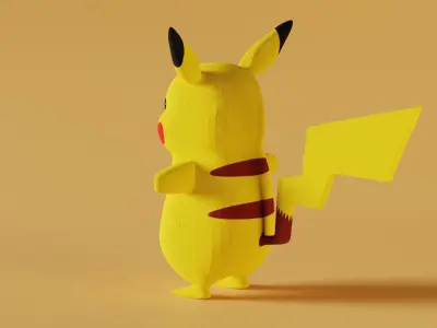 Plush Pikachu Low-poly 3D model