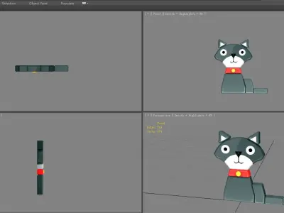 Animal shape blocks - Black cat toys Low-poly 3D model