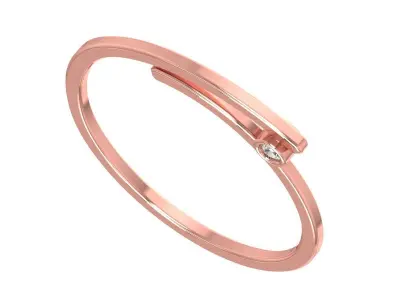 Solitaire Women Light Weight Band Ring 3D print model shop