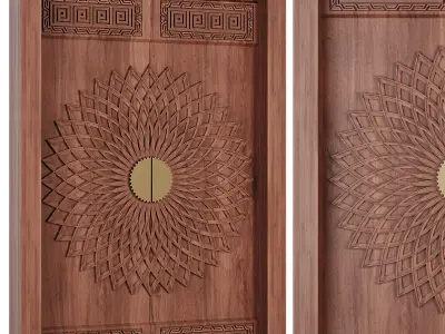 Entrance door set157 Low-poly 3D model