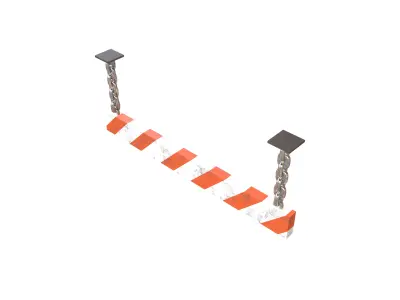 Danger Sign Barriers v1 003 Low-poly 3D model