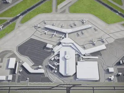 Houston William Hobby Airport Low-poly 3D model