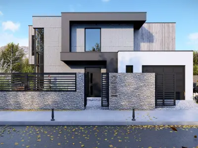 Modern House - Kv Town Low-poly 3D model