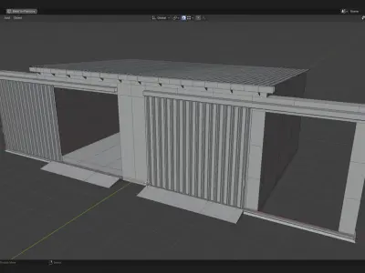 Industrial farm shed barn store  with sliding doors 3d model 3D model
