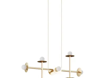 Light Metal Dimmable Sputnik Chandelier 3D model