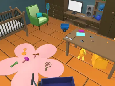 Isometric cartoon children room 07 3D model