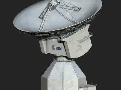 Deep Space Research Antenna Low-poly 3D model