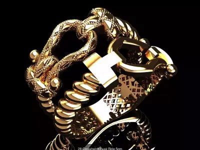 Crosshatch Luxe Rings 5gm 3D Model Pack