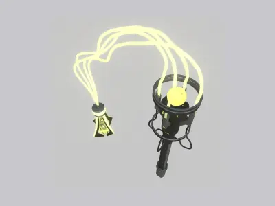 SciFi Flail A05 Black Yellow - Sci Fi Weapon Design Low-poly 3D model